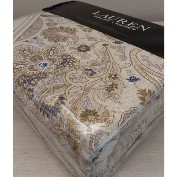 Ralph Lauren ESTELLA PAISLEY Cream Multi Cotton Full Queen Duvet Cover Set - Picture 3 of 10